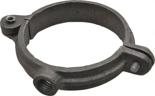 Empire - 2" Pipe, 3/8" Rod, Malleable Iron Split Ring Hanger - Black, 180 Lb Capacity - Exact Tooling