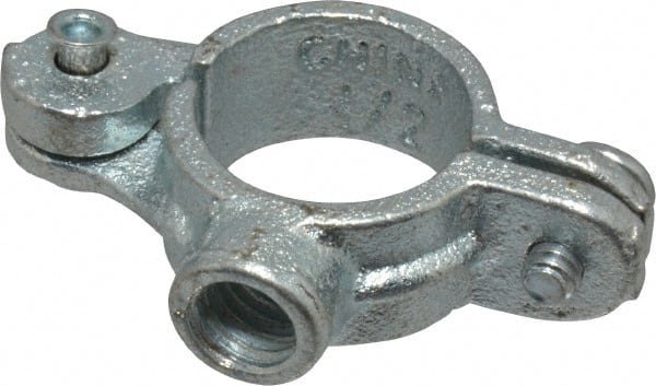 Empire - 1/2" Pipe, 3/8" Rod, Malleable Iron Split Ring Hanger - Electro Galvanized, 180 Lb Capacity - Exact Tooling