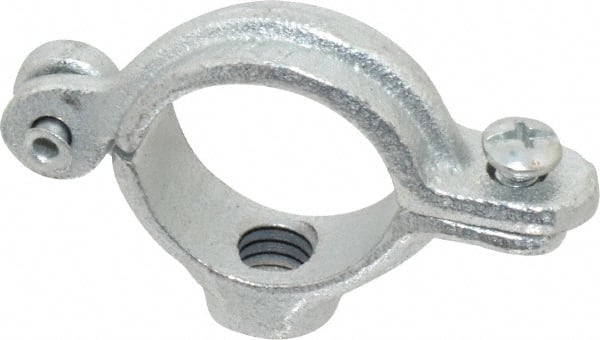 Empire - 3/4" Pipe, 3/8" Rod, Malleable Iron Split Ring Hanger - Electro Galvanized, 180 Lb Capacity - Exact Tooling
