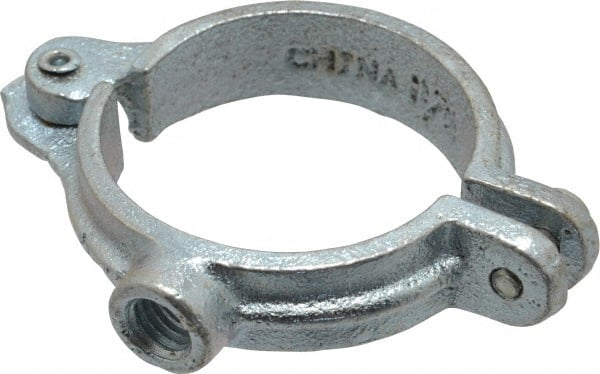 Empire - 1-1/2" Pipe, 3/8" Rod, Malleable Iron Split Ring Hanger - Electro Galvanized, 180 Lb Capacity - Exact Tooling