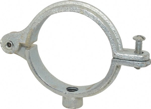 Empire - 2-1/2" Pipe, 1/2" Rod, Malleable Iron Split Ring Hanger - Electro Galvanized, 300 Lb Capacity - Exact Tooling