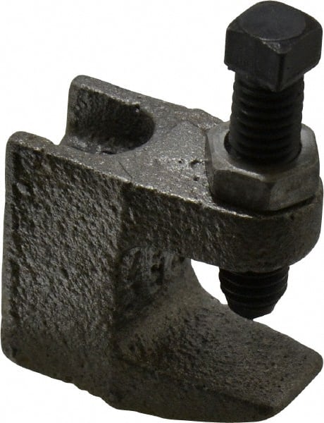 Empire - 3/4" Max Flange Thickness, 3/8" Rod Top Beam Clamp - 350 Lb Capacity, Ductile Iron - Exact Tooling
