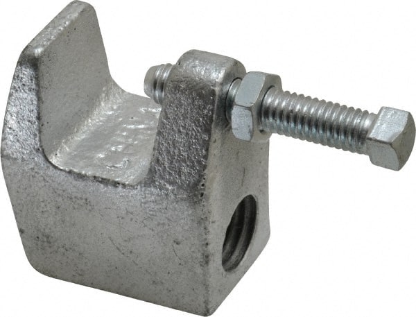Empire - 3/4" Max Flange Thickness, 3/4" Rod Top Beam Clamp - 700 Lb Capacity, Ductile Iron - Exact Tooling