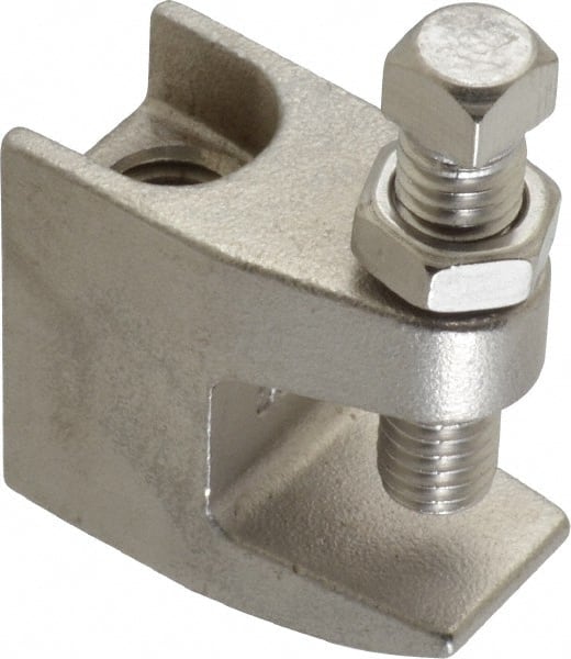 Empire - 3/4" Max Flange Thickness, 1/2" Rod Top Beam Clamp - 470 Lb Capacity, 304 Stainless Steel - Exact Tooling
