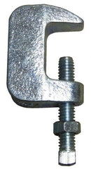 Empire - 1-1/4" Max Flange Thickness, 3/4" Rod Wide Jaw Top Beam Clamp - 900 Lb Capacity, Ductile Iron - Exact Tooling