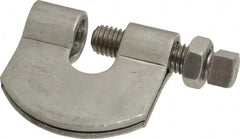 Empire - 3/4" Max Flange Thickness, 5/8" Rod C-Clamp with Locknut - 550 Lb Capacity, 304 Stainless Steel - Exact Tooling