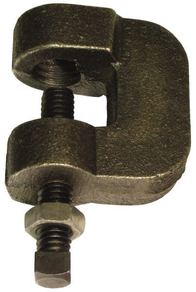 Empire - 3/4" Max Flange Thickness, 5/8" Rod C-Clamp with Locknut - 550 Lb Capacity, Ductile Iron - Exact Tooling