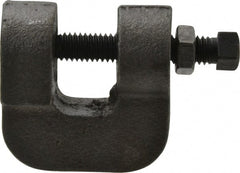 Empire - 3/4" Max Flange Thickness, 3/4" Rod C-Clamp with Locknut - 630 Lb Capacity, Ductile Iron - Exact Tooling
