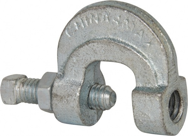 Empire - 3/4" Max Flange Thickness, 1/2" Rod C-Clamp with Locknut - 500 Lb Capacity, Ductile Iron - Exact Tooling