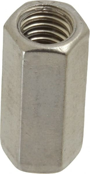 Empire - 3/8-16 Thread, 1-1/8" OAL Stainless Steel Standard Coupling Nut - Uncoated - Exact Tooling