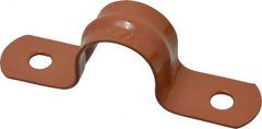 Empire - 1/2 Pipe, Carbon Steel, Copper Plated Pipe, Conduit or Tube Strap - 2 Mounting Holes - Exact Tooling