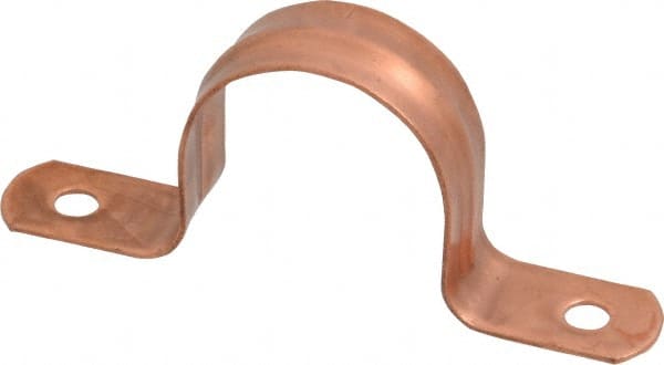 Empire - 1 Pipe, Carbon Steel, Copper Plated Pipe, Conduit or Tube Strap - 2 Mounting Holes - Exact Tooling