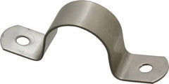 Empire - 1 Pipe, Grade 304 Stainless Steel, Pipe, Conduit or Tube Strap - 2 Mounting Holes - Exact Tooling