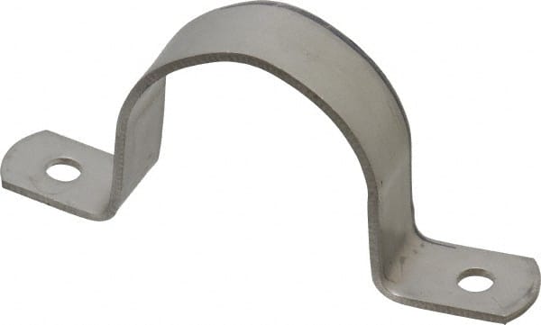 Empire - 1-1/2 Pipe, Grade 304 Stainless Steel, Pipe, Conduit or Tube Strap - 2 Mounting Holes - Exact Tooling
