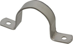 Empire - 1-1/2 Pipe, Grade 304 Stainless Steel, Pipe, Conduit or Tube Strap - 2 Mounting Holes - Exact Tooling