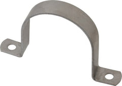 Empire - 2-1/2 Pipe, Grade 304 Stainless Steel, Pipe, Conduit or Tube Strap - 2 Mounting Holes - Exact Tooling