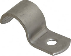 Empire - 1/2" Pipe, Grade 304 Stainless Steel," Pipe or Conduit Strap - 1 Mounting Hole - Exact Tooling