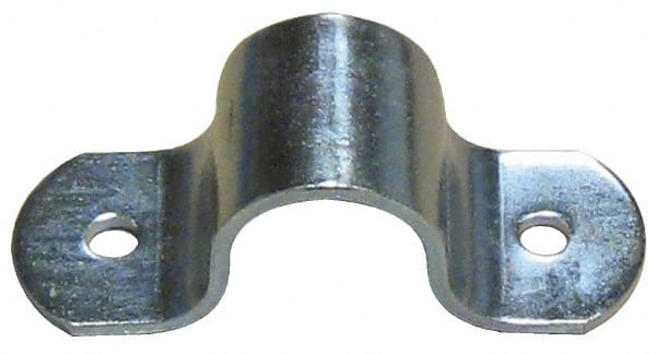 Empire - 1-1/2 Pipe, Carbon Steel, Electro Galvanized Pipe or Tube Strap - 2 Mounting Holes - Exact Tooling