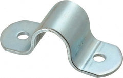 Empire - 1/2 Pipe, Carbon Steel, Electro Galvanized Pipe or Tube Strap - 2 Mounting Holes - Exact Tooling