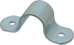 Empire - 3/4 Pipe, Carbon Steel, Electro Galvanized Pipe or Tube Strap - 2 Mounting Holes - Exact Tooling