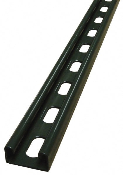 Empire - 10' Long x 1-5/8" Wide x 13/16" High, 14 Gauge, Carbon Steel, Punched Framing Channel & Strut - Green Painted - Exact Tooling