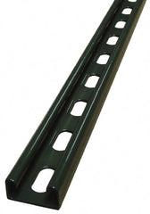 Empire - 10' Long x 1-5/8" Wide x 13/16" High, 14 Gauge, Carbon Steel, Punched Framing Channel & Strut - Green Painted - Exact Tooling