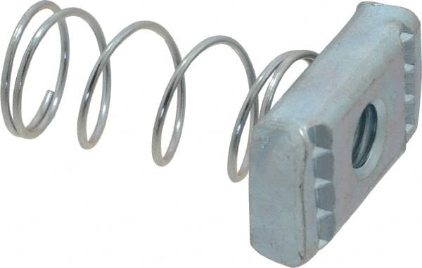 Empire - 3/8" Rod, Electro Galvanized Carbon Steel Spring Strut Nut - Used for Attaching Hanger Rod or Other Accessories to Strut - Exact Tooling