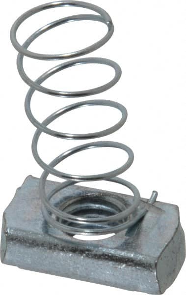 Empire - 1/2" Rod, Electro Galvanized Carbon Steel Spring Strut Nut - Used for Attaching Hanger Rod or Other Accessories to Strut - Exact Tooling