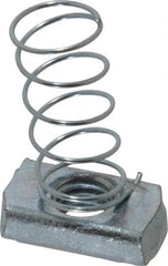 Empire - 1/2" Rod, Electro Galvanized Carbon Steel Spring Strut Nut - Used for Attaching Hanger Rod or Other Accessories to Strut - Exact Tooling