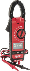 Milwaukee Tool - 2236-20, CAT III, Digital True RMS Clamp Meter with 1.3" Clamp On Jaws - 600 VAC/VDC, 600 AC/DC Amps, Measures Voltage, Capacitance, Continuity, Current, Resistance, Temperature - Exact Tooling