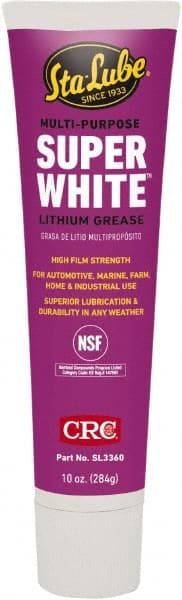 CRC - 10 oz Tube Lithium-12 Gel Paste Grease - White, Nonflammable, 300°F Max Temp, NLGIG 2, - Exact Tooling