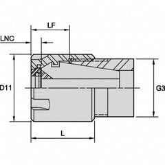 Kennametal - Collet Locknut - Series ER20, Through Coolant - Exact Tooling