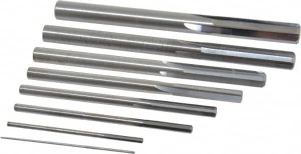 Value Collection - 1/32" to 1/4", Chucking Reamer Set - Straight Flute, Right Hand Cut, 8 Pieces - Exact Tooling