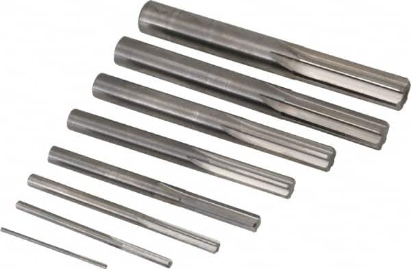 Value Collection - 1/16" to 1/2", Chucking Reamer Set - Straight Flute, Right Hand Cut, 8 Pieces - Exact Tooling