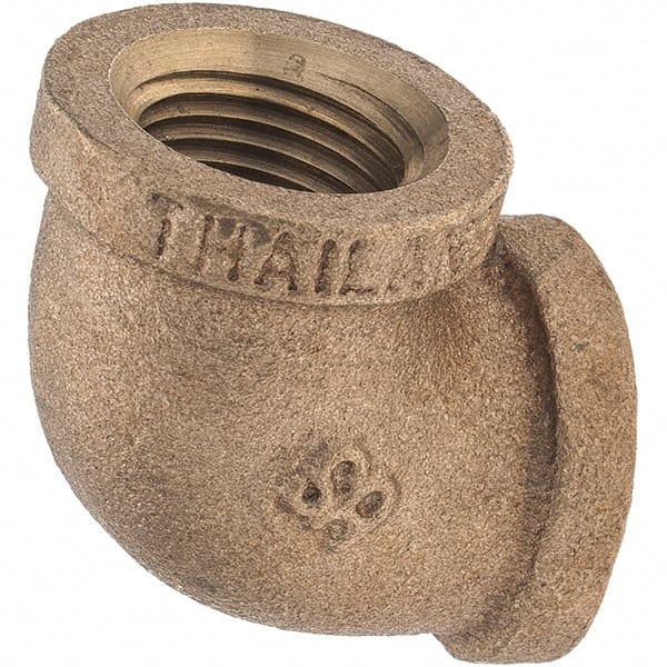 Merit Brass - Class 125, 3/8" Internal Pipe, Brass 90° Street Elbow - FNPT x FNPT - Exact Tooling