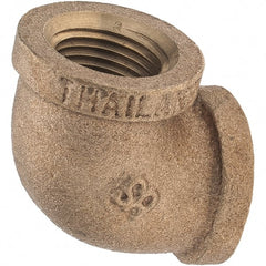Merit Brass - Class 125, 3/8" Internal Pipe, Brass 90° Street Elbow - FNPT x FNPT - Exact Tooling