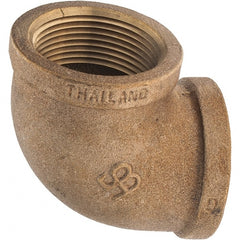 Merit Brass - Class 125, 1-1/4" Internal Pipe, Brass 90° Elbow - FNPT x FNPT - Exact Tooling