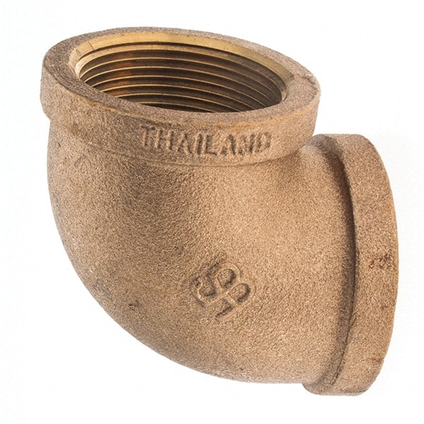 Merit Brass - Class 125, 1-1/2" Internal Pipe, Brass 90° Elbow - FNPT x FNPT - Exact Tooling
