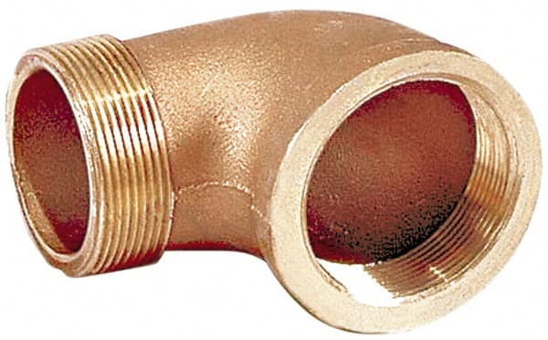 Merit Brass - Class 125, 1/8" Internal Pipe, Lead Free Brass 90° Street Elbow - FNPT x MNPT - Exact Tooling
