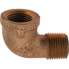 Merit Brass - Class 125, 1/2" Internal Pipe, Brass 90° Street Elbow - FNPT x MNPT - Exact Tooling