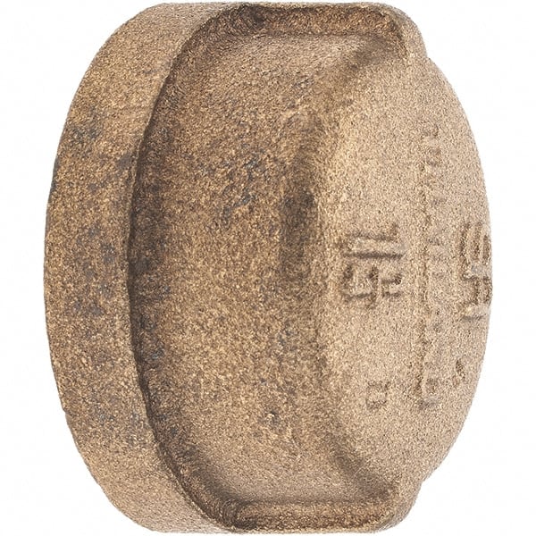 Merit Brass - Class 125, 1-1/4" Internal Pipe, Brass End Cap - FNPT - Exact Tooling