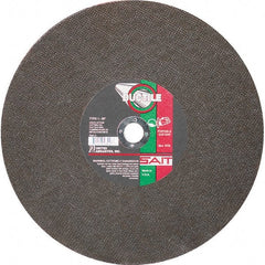 Sait - 14" Aluminum Oxide Cutoff Wheel - 1/8" Thick, 20mm Arbor, 5,460 Max RPM, Use with Portable Tools - Exact Tooling