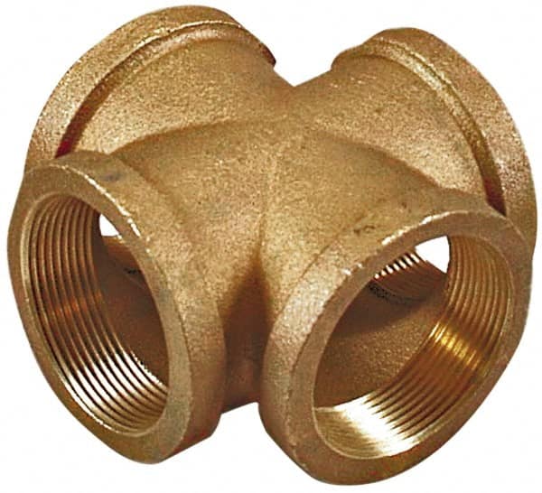 Merit Brass - 4" Grade 316 Stainless Steel Pipe Cross - FNPT End Connections, 150 psi - Exact Tooling