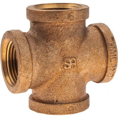 Merit Brass - Class 125, 3/4" Internal Pipe, Brass Cross - All FNPT - Exact Tooling