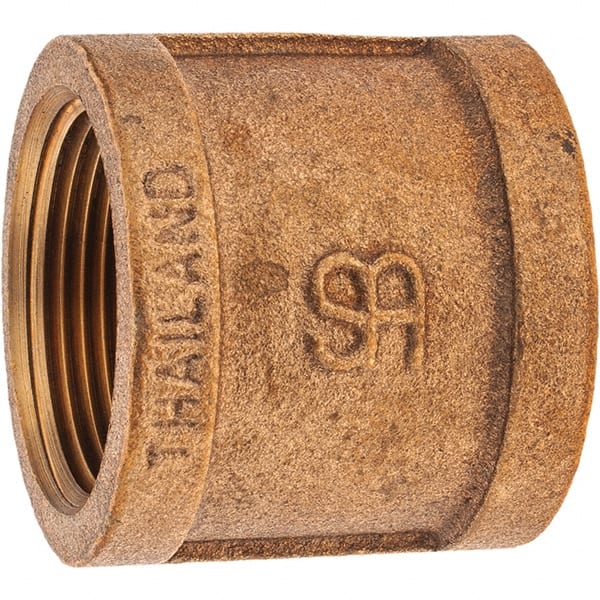 Merit Brass - Class 125, 1-1/4" Internal Pipe, Brass Coupling - FNPT x FNPT - Exact Tooling