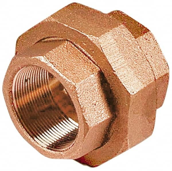 Merit Brass - Class 125, 2" Internal Pipe, Lead Free Brass Union - FNPT x FNPT - Exact Tooling