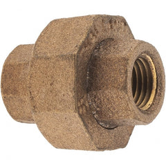 Merit Brass - Class 125, 1/4" Internal Pipe, Brass Union - FNPT x FNPT - Exact Tooling