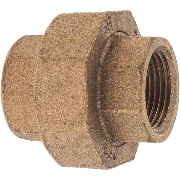 Merit Brass - Class 125, 3/4" Internal Pipe, Brass Union - FNPT x FNPT - Exact Tooling