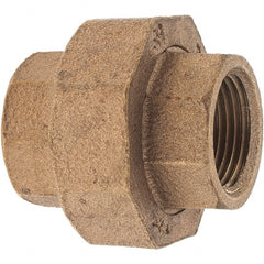 Merit Brass - Class 125, 3/4" Internal Pipe, Brass Union - FNPT x FNPT - Exact Tooling
