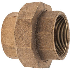 Merit Brass - Class 125, 2" Internal Pipe, Brass Union - FNPT x FNPT - Exact Tooling